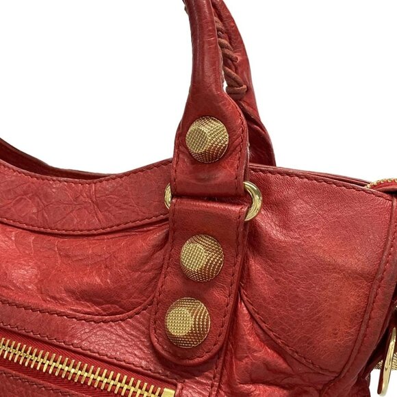 Auth BALENCIAGA The Giant City 173084 Red Leather - Handbag - Picture 11 of 16